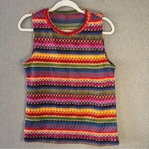 SHEIN size large Multicolor Striped Knit Fabric tank top